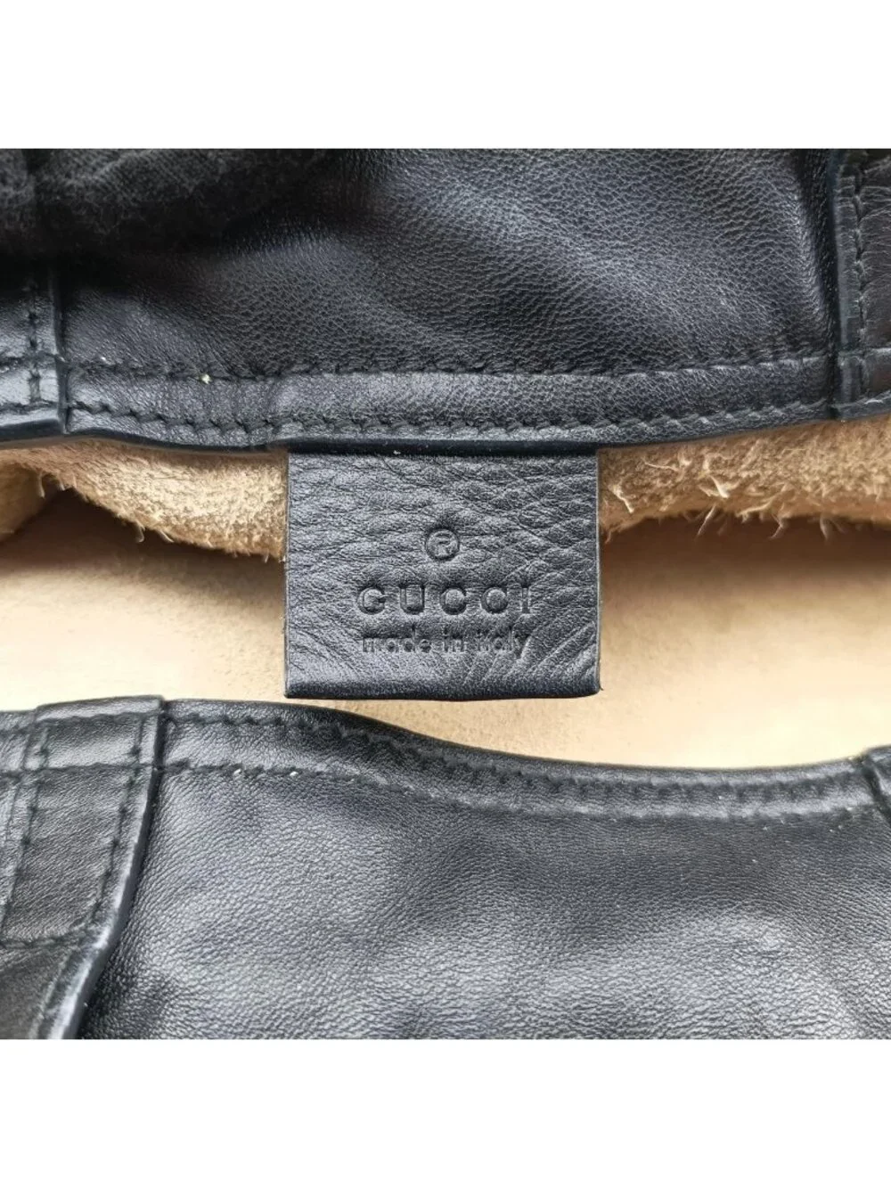 Gucci Print Draw String White Leather